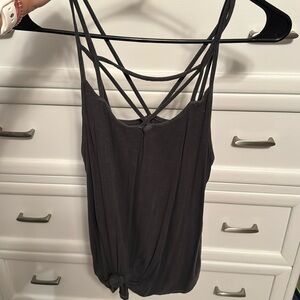 Gray strappy tank